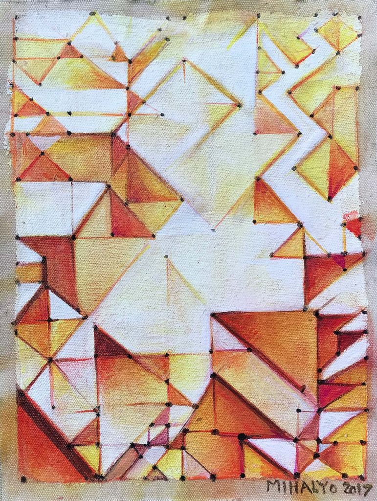 Yellow Diamond-scape acrylic on canvas 10x13 2017
