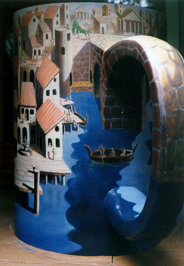 Millstone Coffee Mug, public art, paint & fiberglass, 1998, 